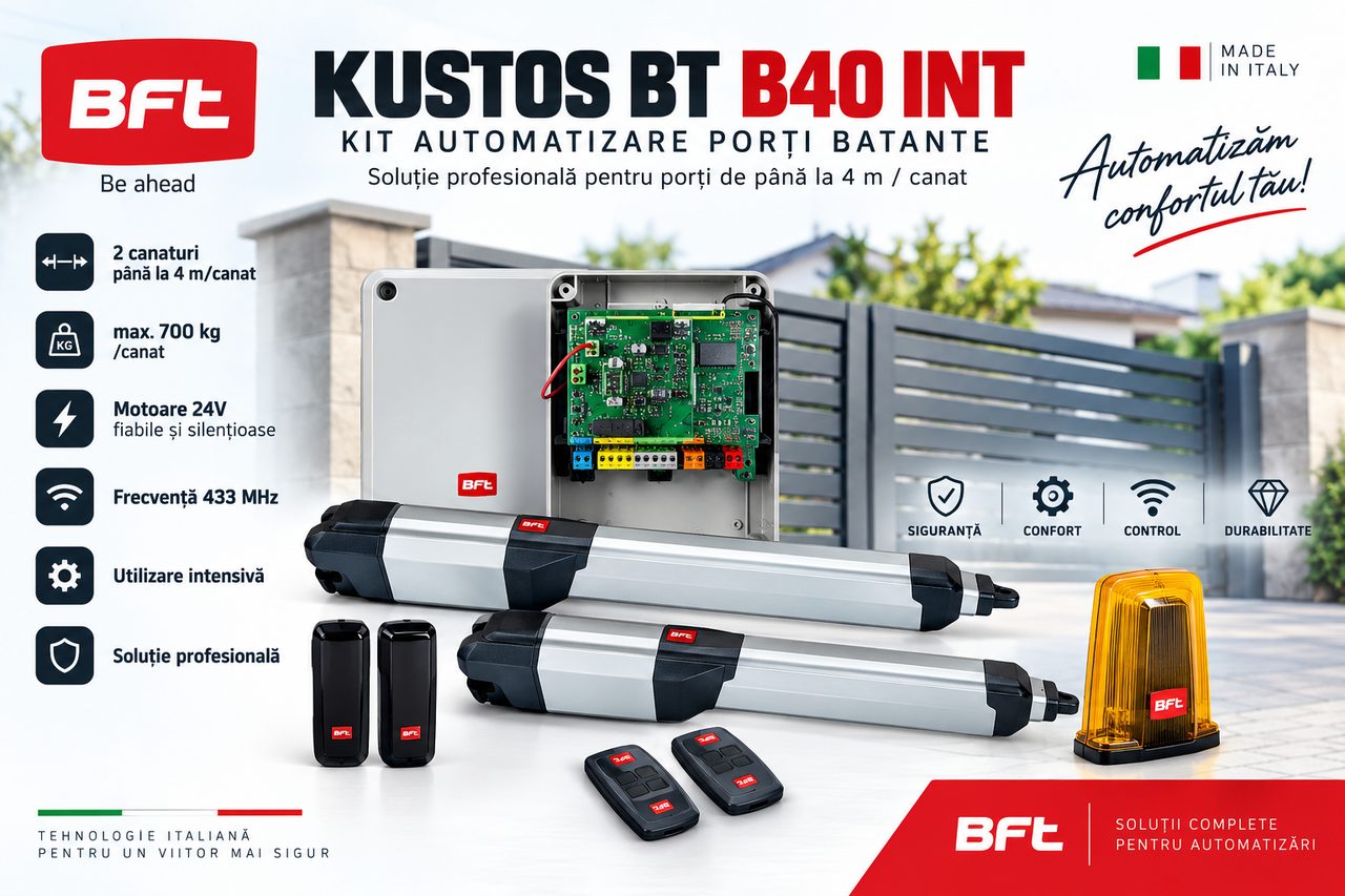 Kit automatizare porți batante BFT KUSTOS BT B40 INT